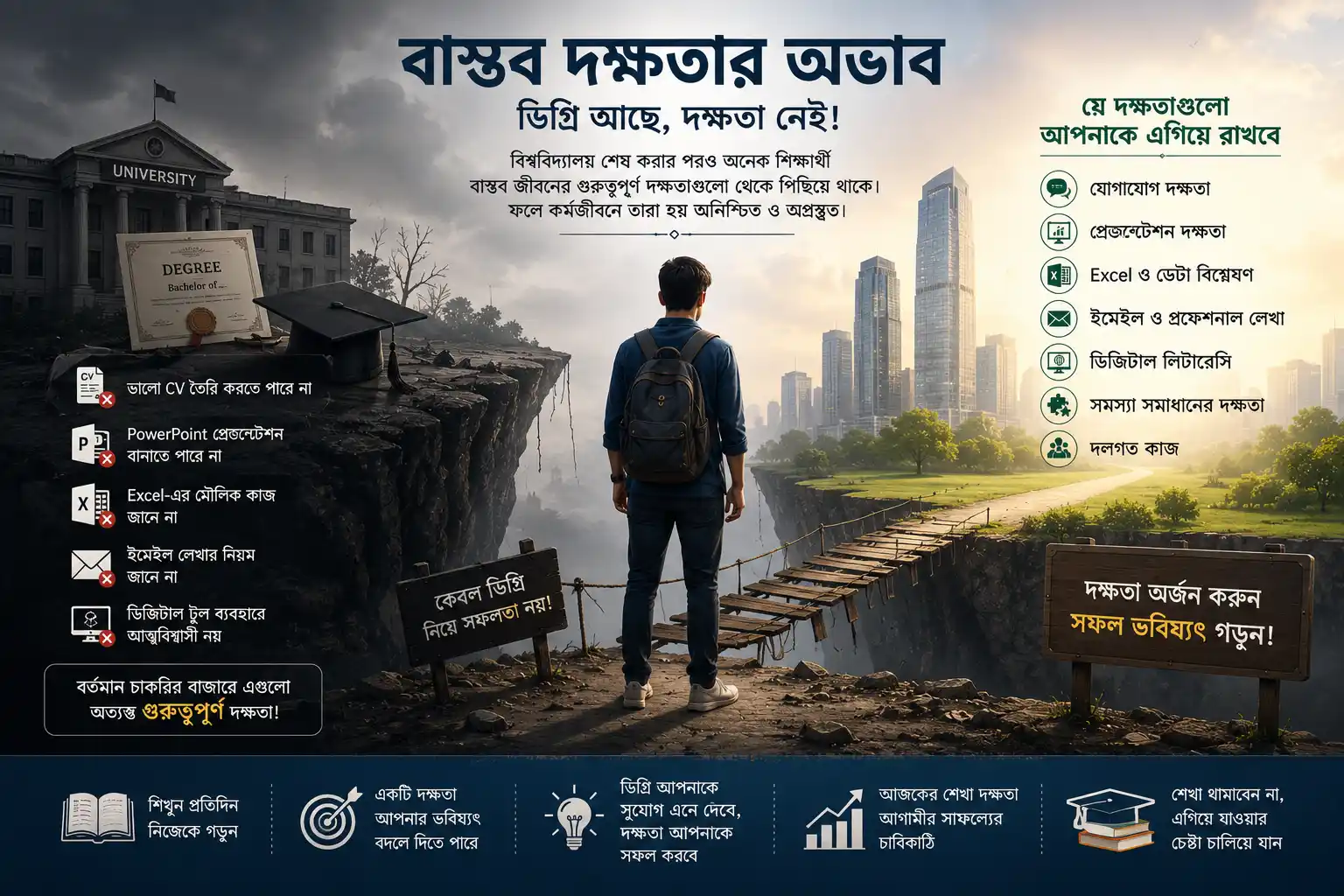 বাস্তব দক্ষতার অভাব